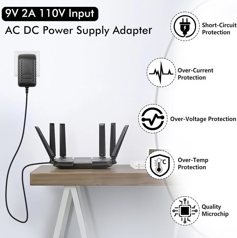 MADOWL DC Power Supply Adapter, 12V 2A, Black, 5.5 x 2.1mm Center Positive Connector, for Guitar Pedals, Piano Keyboards, Electronic Musical Instruments - Image 2